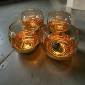 Imperial Hand Painted Gold Base Roly Glasses